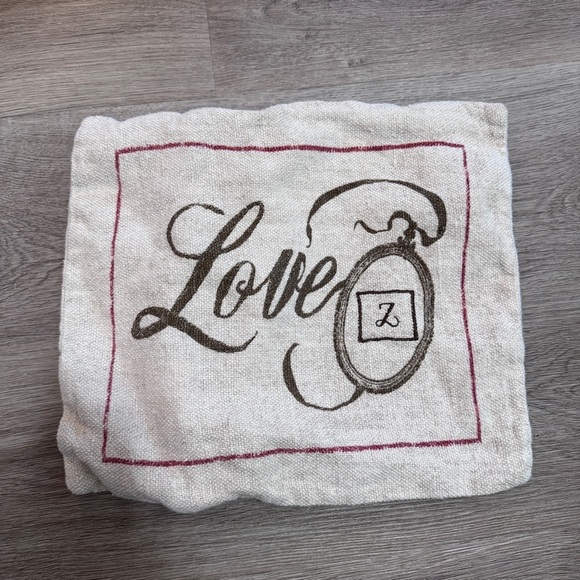 Pottery Barn Love Linen Valentines Decorative Pillow Cover 12x16 Lumbar - Picture 1 of 5